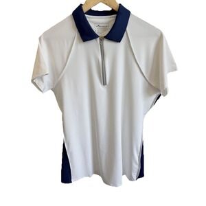 Peter Millar Performance Golf 1/2 Zip Polo Shirt Womens Lg Preppy High Hampton